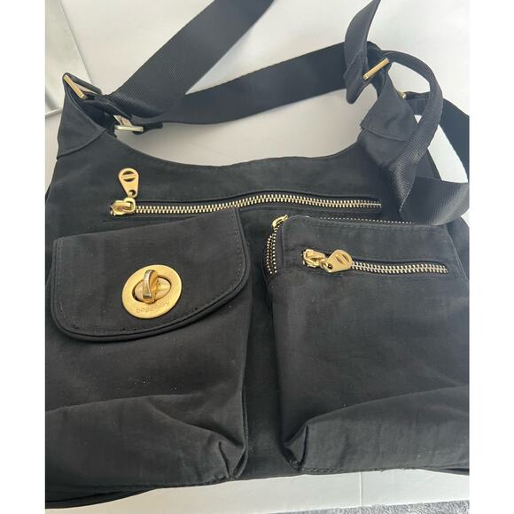 Baggallini San Marino Black Nylon Satchel Tote Shoulder Travel Bag - Picture 7 of 15